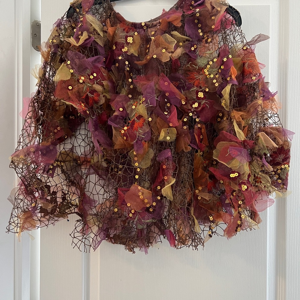 Colorful Mesh Top with Sequins